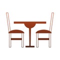 Dinning wooden table and chairs red lines Royalty Free Stock Photo