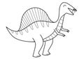 Cute spinosaurus in black and white isolated element. Funny spine dinosaur Royalty Free Stock Photo
