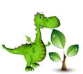 Dino baby dragon green plant