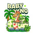 Cute Baby Corythosaurus Dinosaur Character Mascot in Vector Cartoon Illustration Design Royalty Free Stock Photo