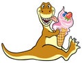 Dino eating ice cream