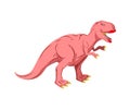 Dino Female. Pink Dinosaur isolated. Ancient predator Tyrannosaurus Royalty Free Stock Photo