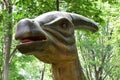 Dinosaur, parasaurolophus close on a background of greenery Royalty Free Stock Photo