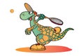 Dino playing Tennis