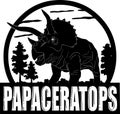 Outlined Triceratops Dinosaur Black Silhouette Graphic Design Sign Royalty Free Stock Photo