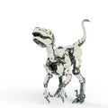 Dino raptor robot is looking for action Royalty Free Stock Photo