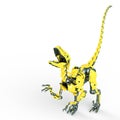 Dino raptor robot is looking up Royalty Free Stock Photo