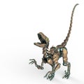 Dino raptor robot is looking up Royalty Free Stock Photo