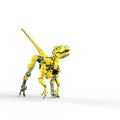 Dino raptor robot is ready to jump Royalty Free Stock Photo