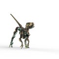 Dino raptor robot is ready to jump Royalty Free Stock Photo