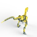Dino raptor robot rear view Royalty Free Stock Photo