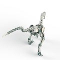 Dino raptor robot rear view Royalty Free Stock Photo