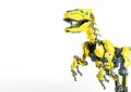 Dino raptor robot is running close up Royalty Free Stock Photo