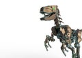 Dino raptor robot is running close up Royalty Free Stock Photo