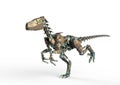 Dino raptor robot is running Royalty Free Stock Photo