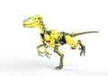 Dino raptor robot is running Royalty Free Stock Photo
