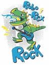 Dino rock print vector art