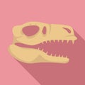 Dino skull head icon, flat style Royalty Free Stock Photo