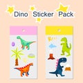 Dino sticker pack vector illustration.