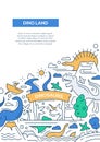 Dinoland - line design brochure poster template A4 Royalty Free Stock Photo