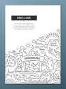 Dinoland - line design brochure poster template A4 Royalty Free Stock Photo