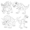 Set of funny dinosaurs.