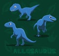 Dinosaur Allosaurus Cartoon Vector Illustration