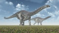 Dinosaur Apatosaurus in a landscape Royalty Free Stock Photo