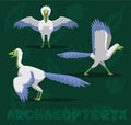 Dinosaur Archaeopteryx Cartoon Vector Illustration Royalty Free Stock Photo