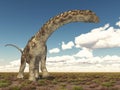 Dinosaur Argentinosaurus in a landscape Royalty Free Stock Photo