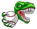 Dinosaur Baseball Player Animal Sports Mascot