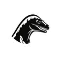 Dinosaur black icon on white background AI generative image