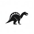 Dinosaur black icon on white background AI generative image