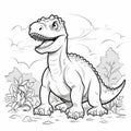 Dinosaur black and white coloring page