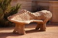 dinosaur bone fossil in sandstone, outdoor setting