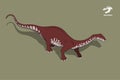 Dinosaur brontosaurus in isometric style. Isolated image of jurassic monster. Cartoon dino 3d icon Royalty Free Stock Photo