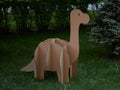 Dinosaur Brontosaurus made of cardboard. Idea for the birthday party, dino party or photo session