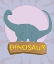 Dinosaur brontosaurus silhouette against the sun