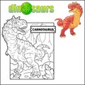 dinosaur carnotaurus coloring book Royalty Free Stock Photo