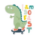 Dinosaur character design for baby fashion. Ts-hirt kids print.