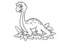 Dinosaur coloring page cartoon Illustrations