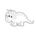 Dinosaur colouring page. Cute dinosaur coloring page. Cartoon dinosaur colouring page Royalty Free Stock Photo
