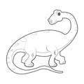 Dinosaur colouring page. Cute dinosaur coloring page. Cartoon dinosaur colouring page