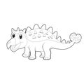 Dinosaur colouring page. Cute dinosaur coloring page. Cartoon dinosaur colouring page