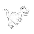 Dinosaur colouring page. Cute dinosaur coloring page. Cartoon dinosaur colouring page