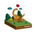The dinosaur 3D in forest,illustration,vector design Royalty Free Stock Photo
