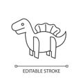 Dinosaur 3D puzzle toy pixel perfect linear icon Royalty Free Stock Photo