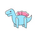 Dinosaur 3D puzzle toy RGB color icon Royalty Free Stock Photo