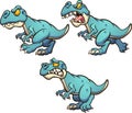 Dinosaur with different poses and expressions, ready for animation