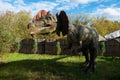 Dinosaur dilophosaurus. Model in full size